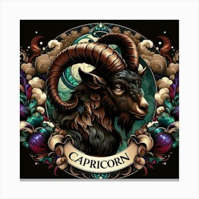 Capricorn Zodiac Sign, Earth Element, The Goat Canvas Print