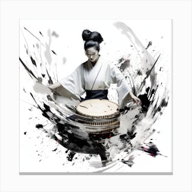 Artjuicebycsaba Close Up Style Minimalist Zen Japanese Noh Thea 83e403ae A797 4dc3 9550 2d1cf2252bad Denoised Upscaled X4 Canvas Print