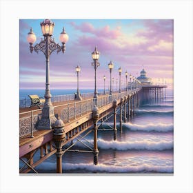 Gentle Ocean Waves- Victorian Vintage Canvas Print