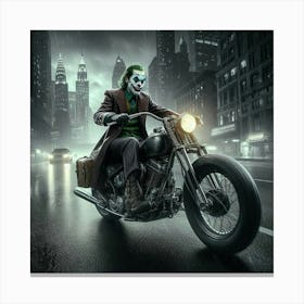 Joker On A Motorcycle 21 Canvas Print