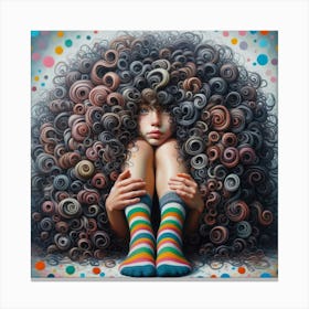 Girl With Curly Hair 2 Canvas Print