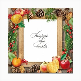 Calligraphy Style Script Rendering Of A Christmas Themed Message Set Within An Ornate Wooden Frame (3) Canvas Print