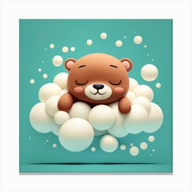 Bear Sleeping On A Cloud Canvas Print