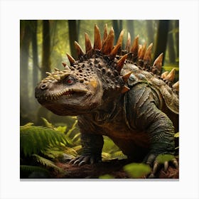 Dinosaur In The Forest Canvas Print