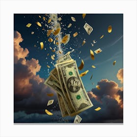 Money Falling From The Sky 2 Canvas Print