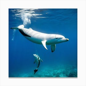 Dolphins In The Ocean 1 Canvas Print