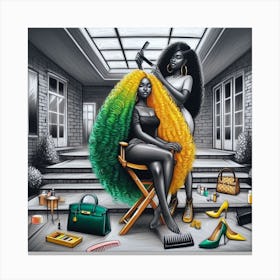 'The Hairdresser' 2 Canvas Print