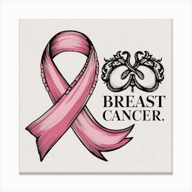 Women Breast Cancer Awareness background in Pink Ribbon international symbol for month October clipart and poster clipart and wall art 33 Canvas Print