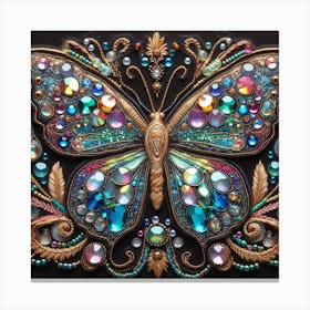 Butterfly embroidered with beads 1 Canvas Print
