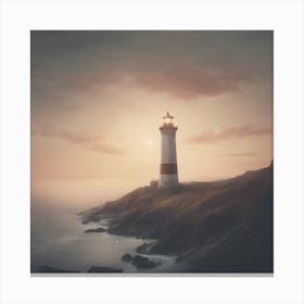 Lighthouse At Sunset Canvas Print