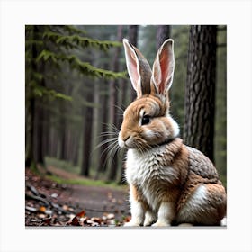 Rabbit In The Forest Canvas Print