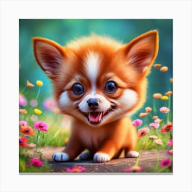 Cute Chihuahua Puppy Canvas Print