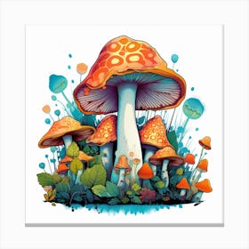 Mushroom Painting Canvas Print