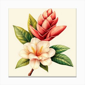 Hibiscus Flower Art Canvas Print