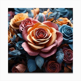 Bouquet Of Roses Canvas Print