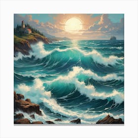 Illustrative Albedo Restless Sea Art 2 Canvas Print