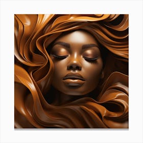 Portrait Of A Woman In Chocolate 1 Canvas Print