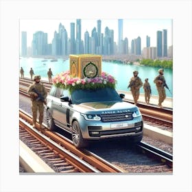 Land Rover On The Tracks Canvas Print