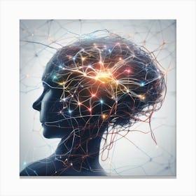 Woman With A Brain Canvas Print