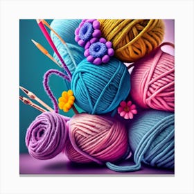 Colorful Yarn Canvas Print