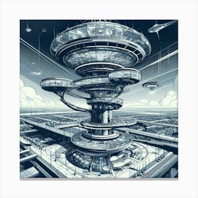 Futuristic City 89 Canvas Print