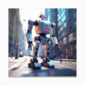 Robot In The City 63 Canvas Print