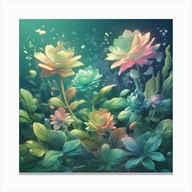 Iillustration, Fantasy Flowers Splash Canvas Print