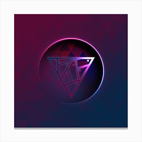 Geometric Neon Glyph on Jewel Tone Triangle Pattern 477 Canvas Print