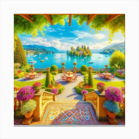 Garden By The Lake 2 Canvas Print