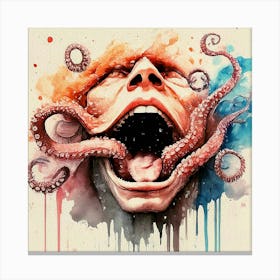 Octopus Watercolor Painting 1 Canvas Print