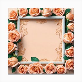 Frame With Roses 10 Canvas Print