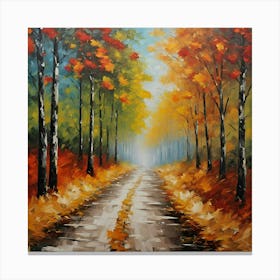 Autumn Road natural Tropical Landscape art Canvas Print