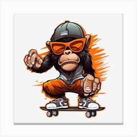 Monkey Skateboarder Canvas Print
