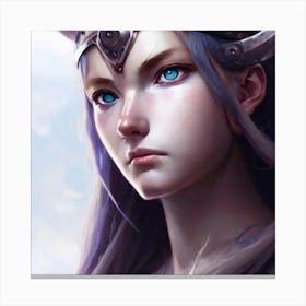 Viking Girl Hyper-Realistic Anime Portraits Canvas Print
