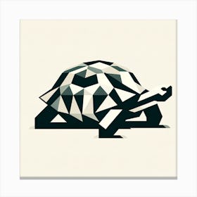 "Geometric Guardian" - This art piece offers a modern, geometric interpretation of the timeless tortoise, a symbol of wisdom and endurance. Crafted with a series of triangles and sharp lines, the artwork presents a stylized tortoise in shades of earthy greens and tans, suggesting resilience and connection to the earth. Its minimalist aesthetic makes it a versatile addition to any contemporary space, perfect for those who appreciate wildlife and the elegance of simplicity. This tortoise, a creature renowned for its slow and steady pace, serves as a daily reminder of the virtues of patience and perseverance in our fast-moving world. "Geometric Guardian" is an homage to the power of thoughtful design and the enduring spirit of nature. Canvas Print