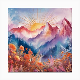 Sunrise In The Mountains 1 Canvas Print