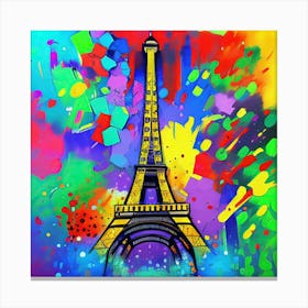 Colorful Eiffel Painting Canvas Print