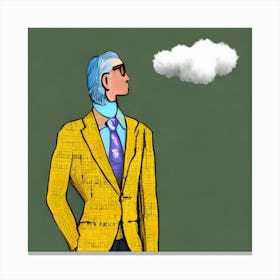 Man In Yellow Tweed In Thought Canvas Print