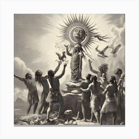 Aztec Sun God Canvas Print