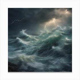 A Stormy Sea, optimistic painting Canvas Print
