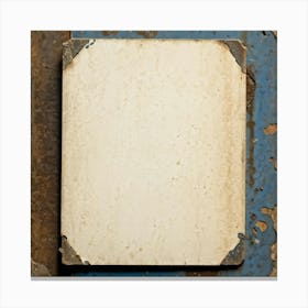 An Aged Advertising Card Resting On Rough Textured Cardboard Its Edges Worn And Slightly Torn Emb (5) Canvas Print