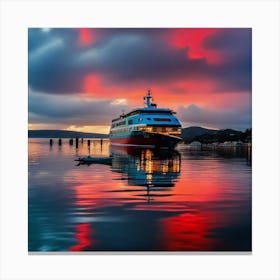 Sunset Cruise Ship Canvas Print
