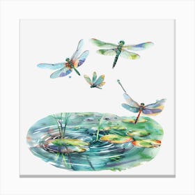 Springtime-Duck-Pond-Clipart.3 Canvas Print