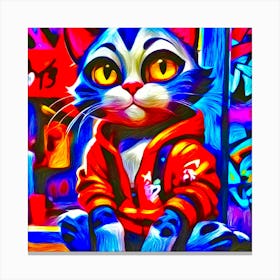 Graffiti Cat Canvas Print