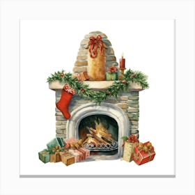 Christmas Fireplace Canvas Print