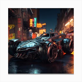 Igiracer Painting 3d Batman Next To Batmobile In Apocalyptic Ne 24cc2864 8227 49a6 B6de 1f7049cfc13b Canvas Print