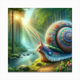 Snail In The Forest 3 Canvas Print