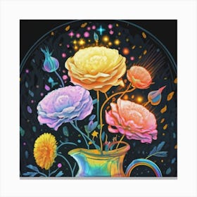 Luminous pastel flowers 7 Canvas Print