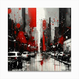 Abstract Splatter Cityscape View Canvas Print