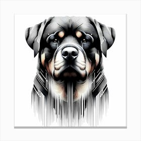 Rottweiler - Abstract Line Art Illustration 144 Canvas Print